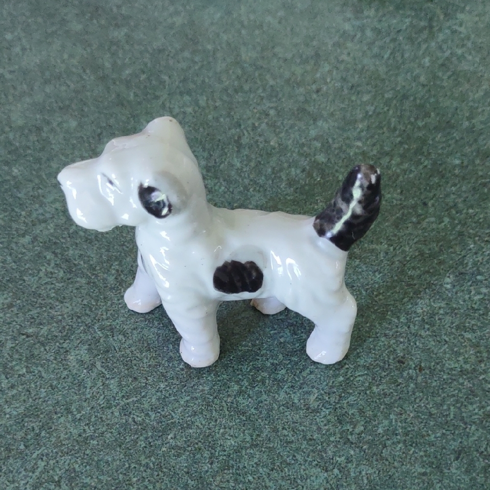 Adorable Vintage Black and White Dog Figurine Made in Japan